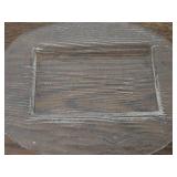 Vintage Glass with Wood Grain design Butter Bowl