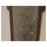 Tree in Winter theme Decorative Ceramic Art Tile Décor | Wood Framed by North Prairie Tileworks