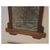 Tree in Winter theme Decorative Ceramic Art Tile Décor | Wood Framed by North Prairie Tileworks