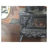 Vintage Miniature Doll House Cast Iron Stove with Cast Iron Pots and Pans by Crescent