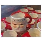 Vintage 1-3/4" Winking Santa Miniature Mugs Set of 18 (Japan)