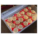 Vintage 1-3/4" Winking Santa Miniature Mugs Set of 18 (Japan)