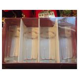 Christmas Décor including Set of 4 Hiball Glasses, Sleigh, Wooden Sled, Stockings, Bells and more
