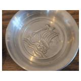 Lot of (2) Viking Ship and Fishing Troll theme Pewter Drink / Cocktail Coasters Set of 2 (Norway)