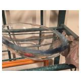 Vintage 7 1/2" Mid Century Modern Danish by Georg Jenson Cut and Polished Crystal Oval Bowl