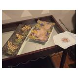 (1) 9"x6-1/2" Ceramic Serving Platter, (1) 12"x7" Plastic Serving Tray, (1) 16"x6" Plastic Serving Tray