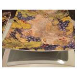 (1) 9"x6-1/2" Ceramic Serving Platter, (1) 12"x7" Plastic Serving Tray, (1) 16"x6" Plastic Serving Tray