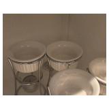 Lot of (4) RSVP International Ceramic Butter Warmer Fondue Sets