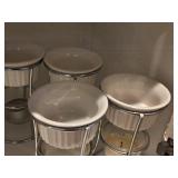 Lot of (4) RSVP International Ceramic Butter Warmer Fondue Sets