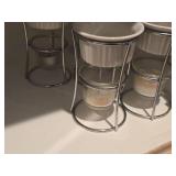 Lot of (4) RSVP International Ceramic Butter Warmer Fondue Sets