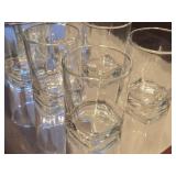 Glass Old Fashioned Tumbler with Square Base Set of 7