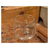 Vintage SAS logo Etched Glass Cordial Set Scandinavian Airlines Liquor Cups Set of 7