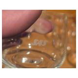 Vintage SAS logo Etched Glass Cordial Set Scandinavian Airlines Liquor Cups Set of 7