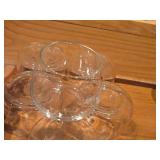 Vintage SAS logo Etched Glass Cordial Set Scandinavian Airlines Liquor Cups Set of 7