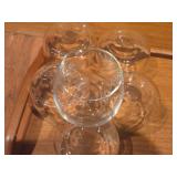 Vintage SAS logo Etched Glass Cordial Set Scandinavian Airlines Liquor Cups Set of 7