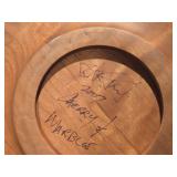 Mid Century Modern Cherry Wood with Dark Marble Inlay Serving Tray (autographed)