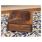 Handmade Walnut and Bacoti Wood Jewely Box with Felt Interior