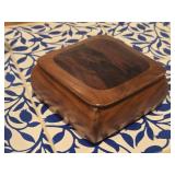 Handmade Walnut Wood Jewely Box with Felt Interior
