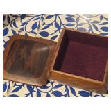 Handmade Walnut Wood Jewely Box with Felt Interior