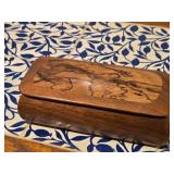 7" Handmade Walnut Wood with White Oak Burl Jewely Box with Felt Interior