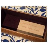7" Handmade Walnut Wood with White Oak Burl Jewely Box with Felt Interior