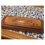 9" Handmade Walnut Wood with White Oak Burl Jewely Box with Felt Interior