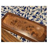 9" Handmade Walnut Wood with White Oak Burl Jewely Box with Felt Interior