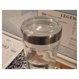 Clear Glass Jar with Screw Top Metal & Glass Lid plus Metal Label Holder 12"