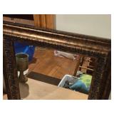 14" Square Wall Mirror with Ornate Gold and Black Frame