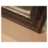 14" Square Wall Mirror with Ornate Gold and Black Frame