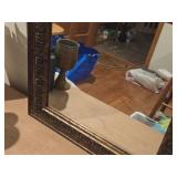 14" Square Wall Mirror with Ornate Gold and Black Frame