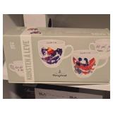 Coffee Mug Set (signed artwork design by Jan Vincents Johannessen) 2-pack - Kunsten A Leve by Porsgrund (in original packaging)