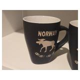 Lot of (2) Moose and Tracks theme Ceramic Coffee Mugs (Norway)