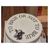 Lot of (3) Village Gourmet Ceramic Brie Baker 2-piece (in original packaging)