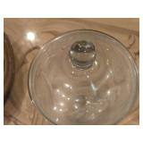 Etched Glass Covered Pedestal Candy Dish
