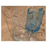 Lot of (3) Glass Pitchers 8", 4.5" and 4"