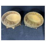 Set of 5 Vintage Ornate Gold Tone Filigree Jewelry Trinket Boxes