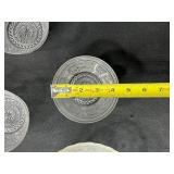 Set of Vintage Pressed Glass Plates and Bowls with Floral Pattern