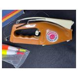 Vintage Aloha Nui Ukulele (needs tuning), Hat Box, and Pocket Fisherman with Accessories