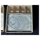 Set of Homestead Snack Sets with Glass Plates and Cups in Original Boxes