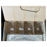 Set of Homestead Snack Sets with Glass Plates and Cups in Original Boxes