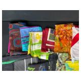 Collection of Vintage and Modern Patterned Scarves Assorted Fabrics