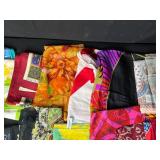 Collection of Vintage and Modern Patterned Scarves Assorted Fabrics