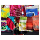 Collection of Vintage and Modern Patterned Scarves Assorted Fabrics