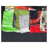 Collection of Vintage and Designer Silk Scarves Assorted Patterns