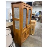 Antique Wooden Pie Safe Cabinet with Tin Panels and Drawers
