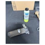 Assorted Hand Tools and Brushes with Box of Brass Fasteners