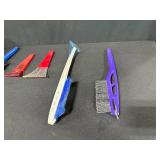 Assorted Hand Tools and Brushes with Box of Brass Fasteners