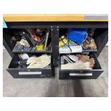 Rolling Workbench with Mixed Work Surface and Storage Drawers