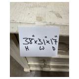 Antique White Painted Wooden Dresser with Three Drawers
